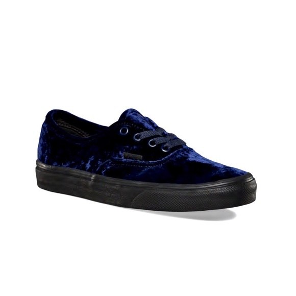 Just In NWT Vans Crushed Velvet Navy Black - Picture 3 of 8